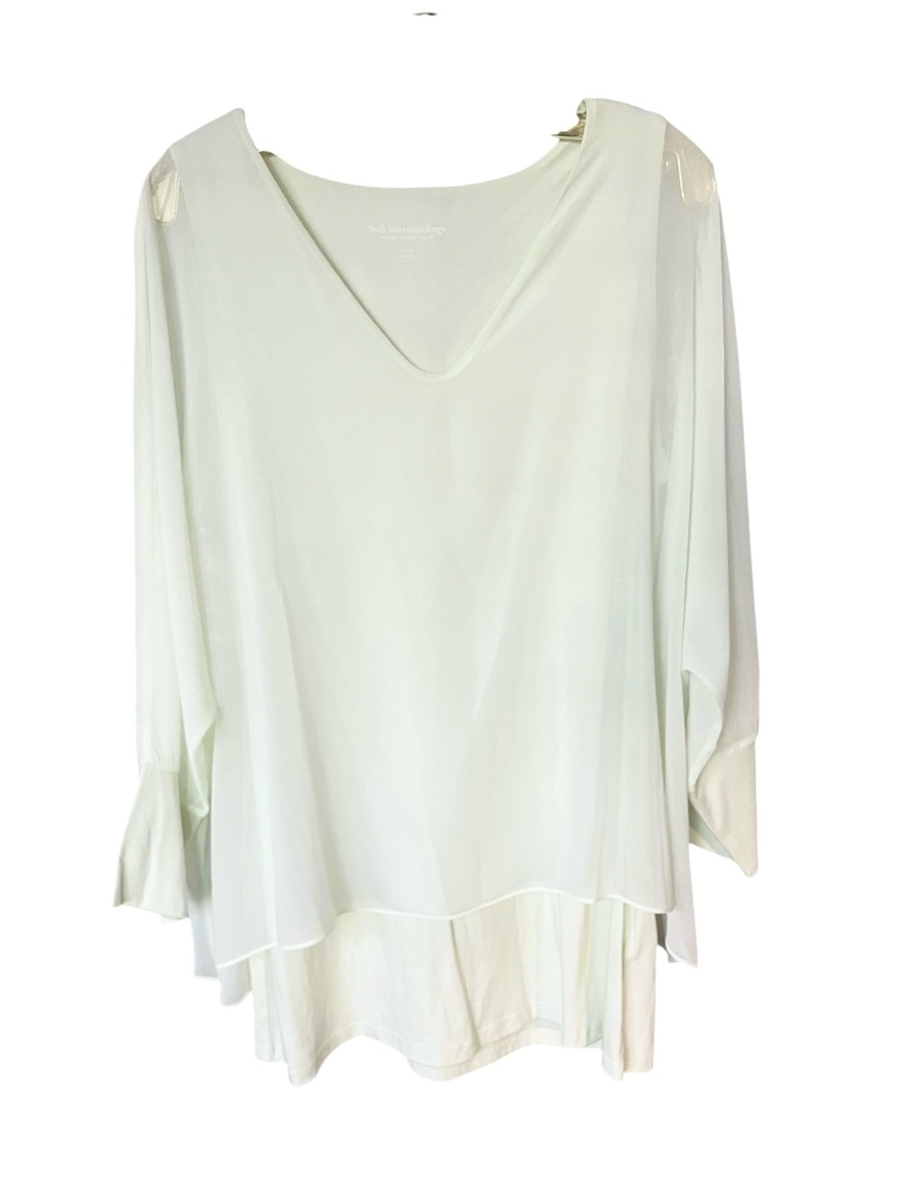 Soft Surroundings Chiffon Layered Blouse Boho Romantic Flowy Fairycore Size L